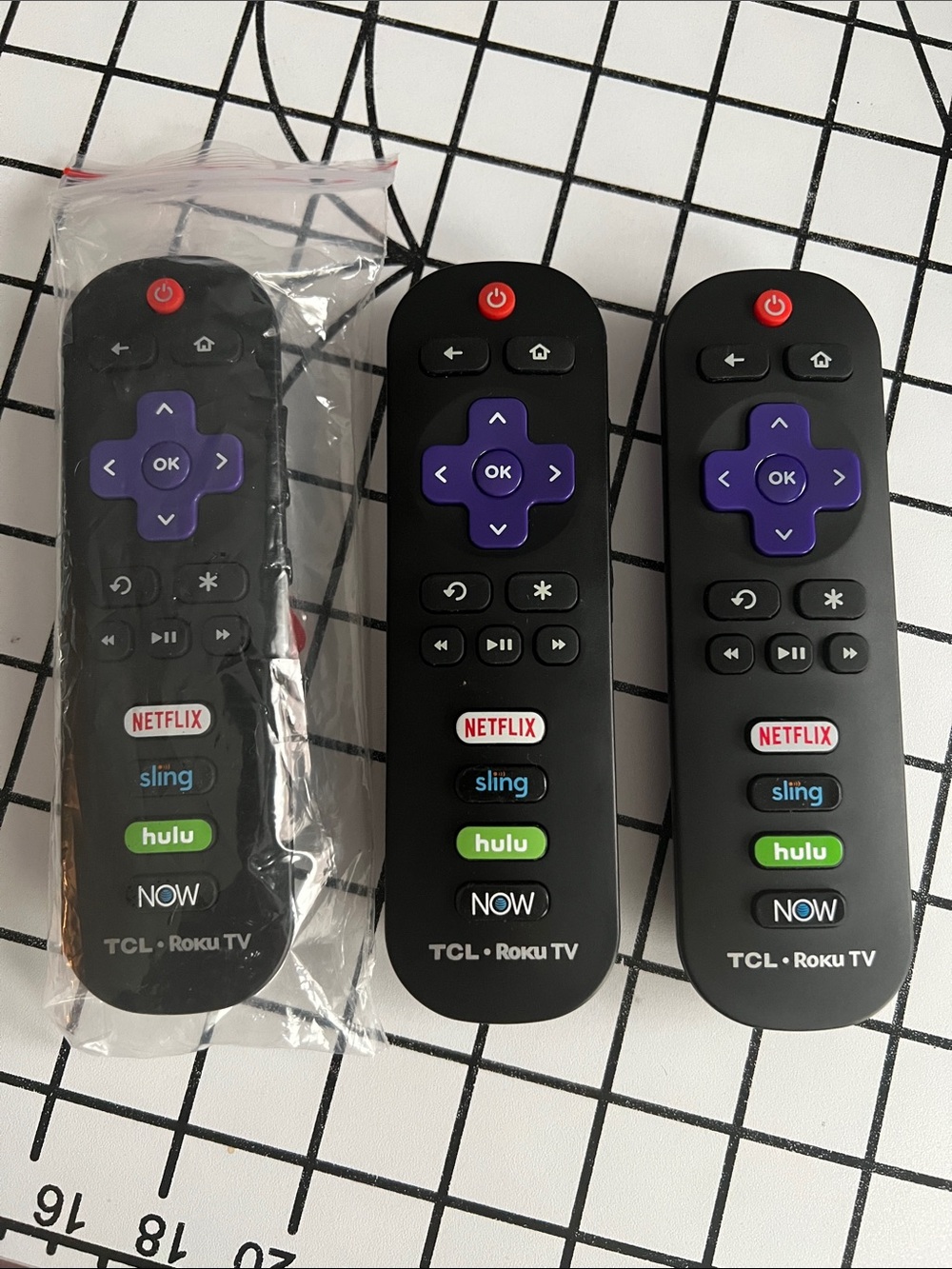 Roku TV TCL Black Streaming Remote with Purple Navigation